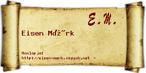 Eisen Márk névjegykártya